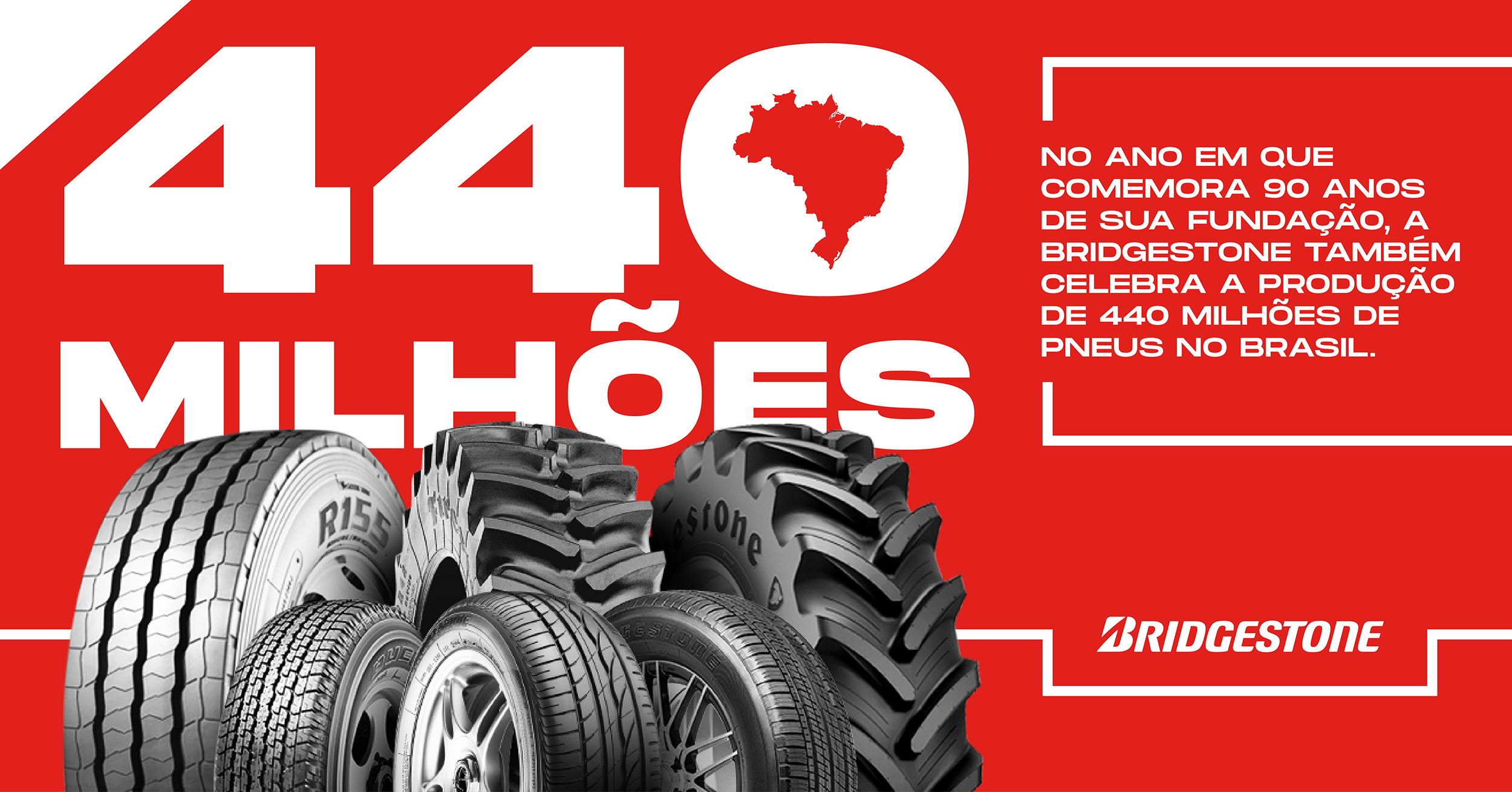  A Bridgestone celebrou a marca de 440 milhões de pneus produzidos no Brasil